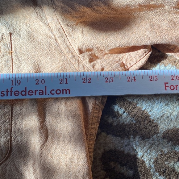 VTG Chaps Full Zippered shirt Mens M Peach Stonewashed Cotton Beach Preppy RARE - Picture 9 of 9
